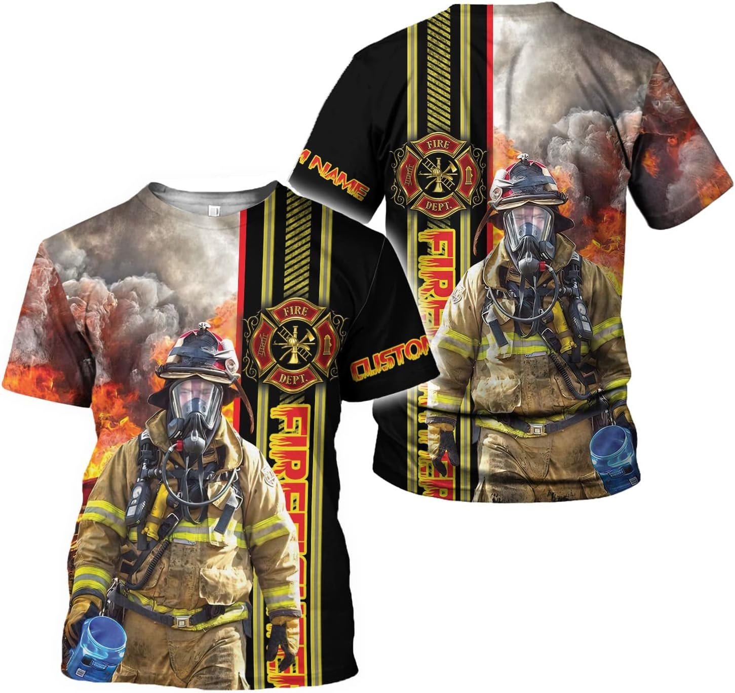 Mostprints Personalized Name Firefighter Shirt 3D, Custom Name Firefighter Shirts Men, Gift Firefighter Shirts for Women1