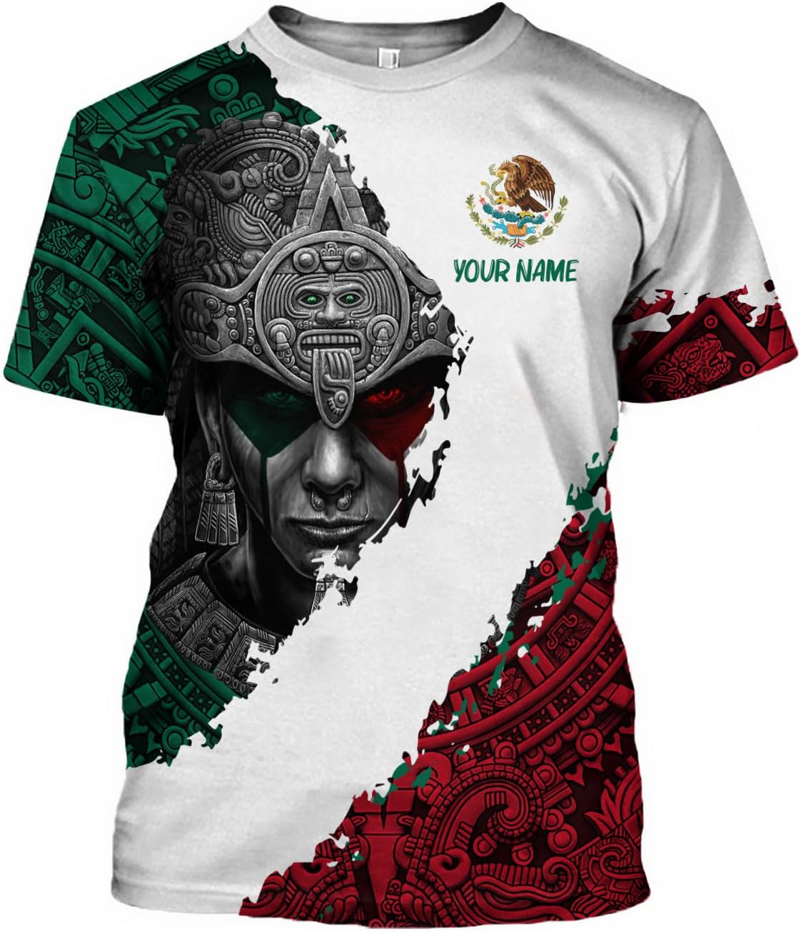 RoyalBro Personalized Mexico Shirts, Camisas De Mexico, Mexico Shirts for Men, Mexican Flag Jersey Shirt Mexico 3D Shirt