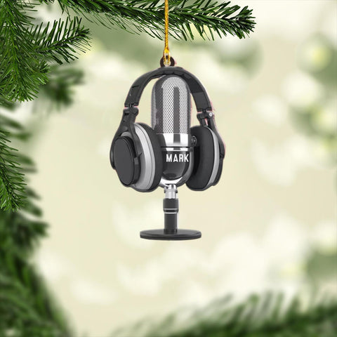 Personalized Microphone Ornament 2024 Singing Christmas Ornament Microphone Christmas Ornament Singing Ornament Concert Christmas Ornament Music Symbol Ornament (Acrylic, Style 7)