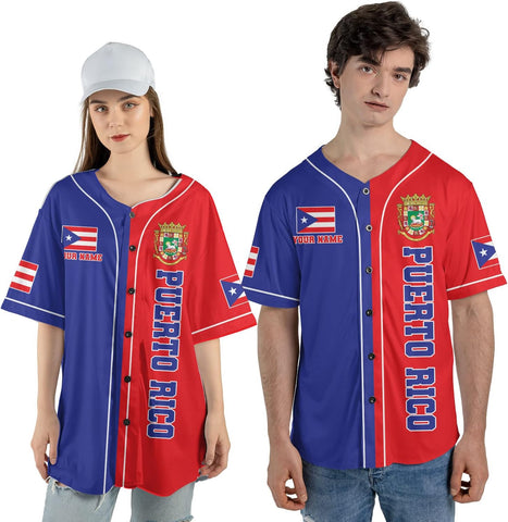 Personalized Puerto Rico Baseball Shirt,Customized Team Name Puerto Rican Baseball Jersey for Men,Women S-5XL