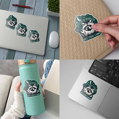 (3PCs) It's Called Trash Can Not Trash Cannot Sticker, Racoon Sticker, Trash Panda Sticker, Humor Motivational Mental Health Vinyl Sticker - Stickers For Laptop Water Bottle Phone Car Window Helmet 3"