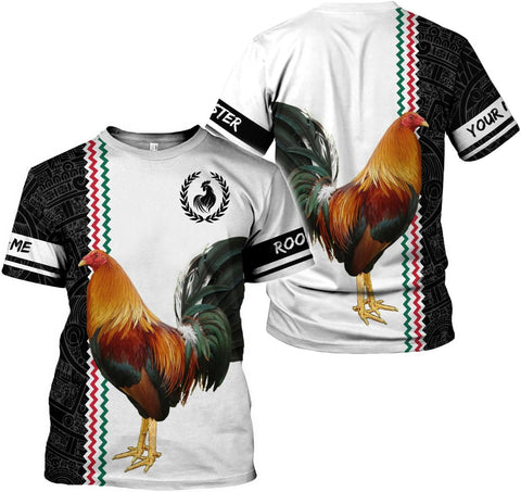 AOVL Personalized Rooster shirts 3D Rooster Mexican Shirts for Men Rooster Mexico Shirt Rooster Shirt for Men Women S-5XL