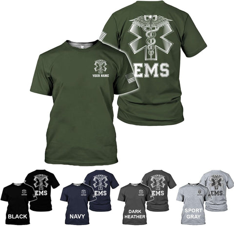 Mostefy Personalized EMT Shirt, EMS Shirt, Customized EMS Shirts,EMT Paramedic Uniform Emergency Medical Technician Shirts