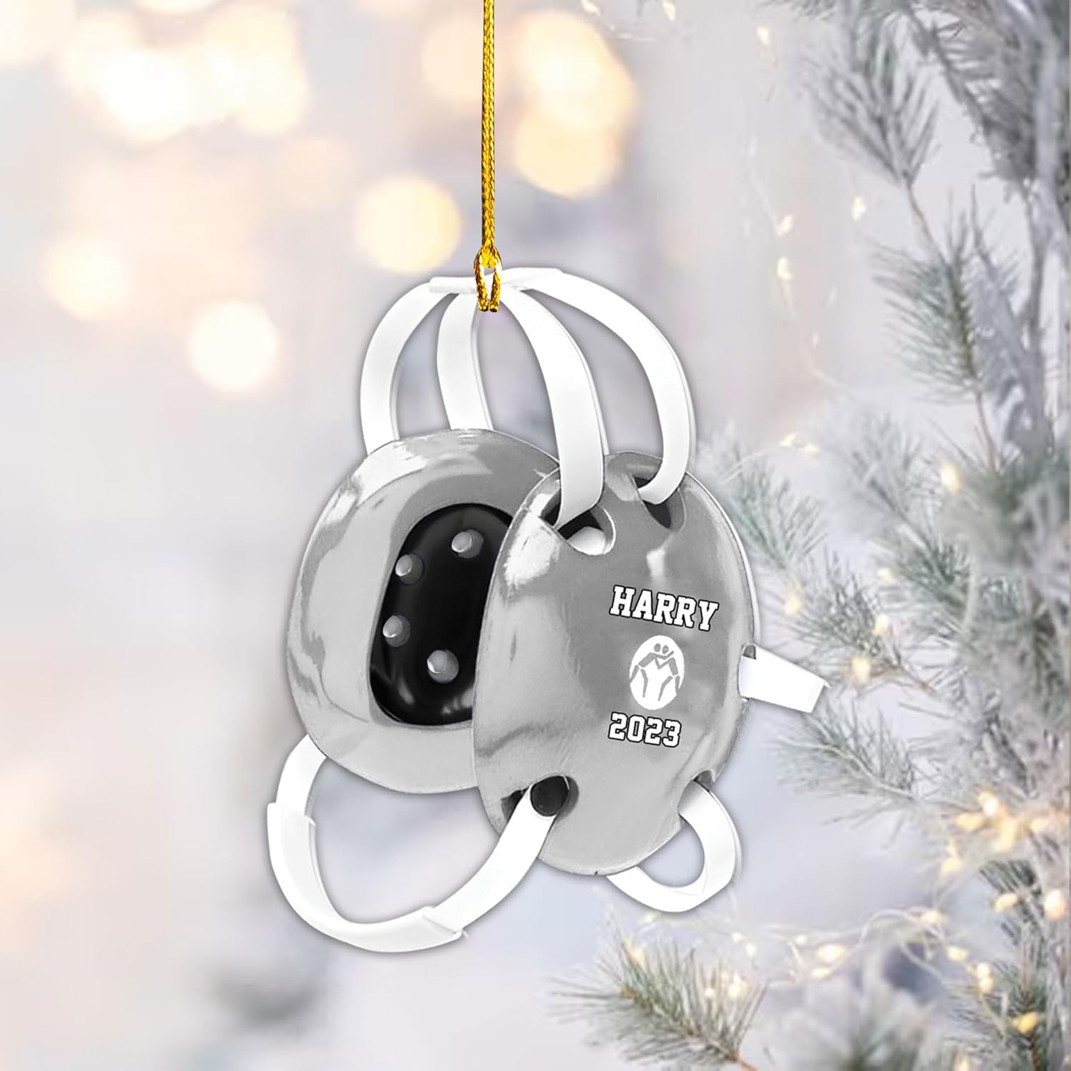 Royal Fight Personalized Wrestling Ornament Wrestling Helmet Ornaments Wrestling Christmas Ornament Gift for Wrestling Player Wrestling Christmas Tree Ornaments for Boys or Girls (Wrestling 6)