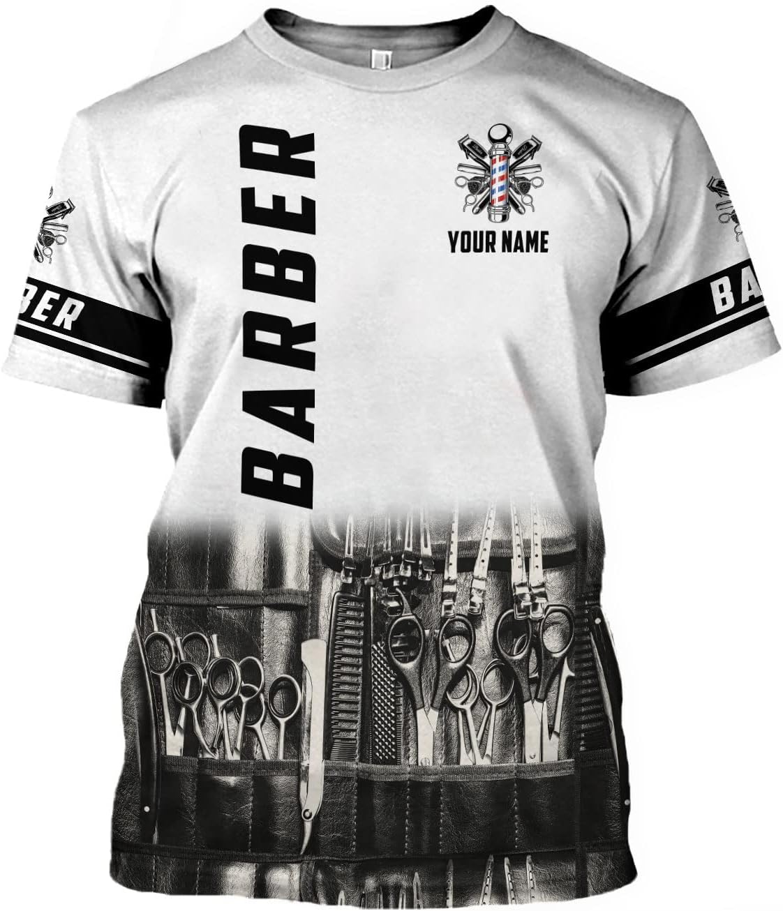 Personalized Name Barber 3D All Over Printed Shirts for Men & Women, Hair Stylist Shirt Gift for Barbershop
