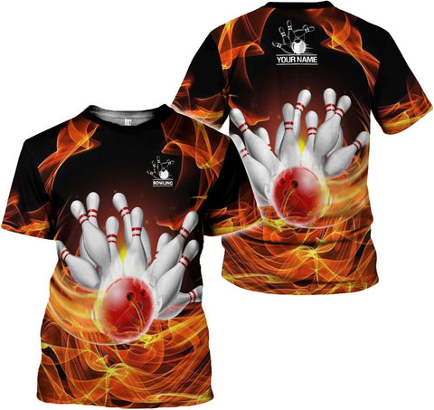 Pretyprints Personalized Bowling Shirt - Custom Bowling Gift for Women & Men