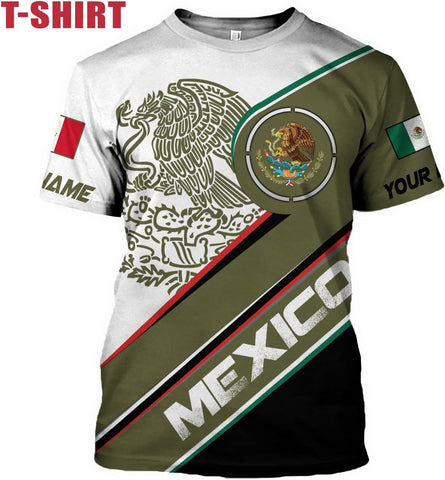 Personalized Name Mexican Hoodie 3D, Customized Mexican Hoodies for Men, Unisex Mexico Hoodie 3D, Mexico Hoodies for Men, Mexico Flag Gift for Women, T Shirt, Zip Up Hoodie, Sweatshirt HD25
