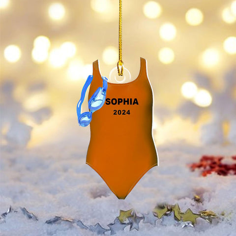 Artparel Personalized Swimming Ornament Gift for Swimming Lovers Ornaments Boy\/Girl Swimmer Christmas Ornament Christmas Tree Decor Swimming Christmas Ornament Lovers Xmas (SMM 11)