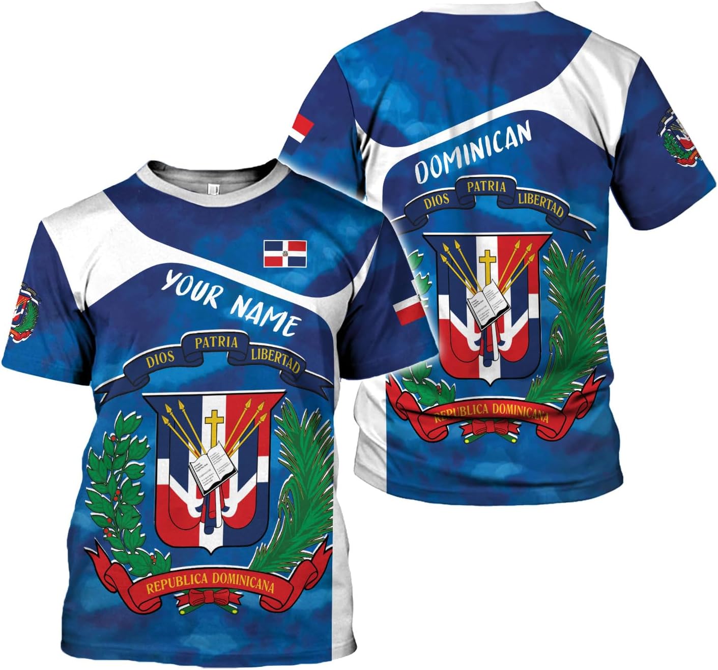 Ligthuy Personalized Dominican Shirt 3D, Dominican Republic Shirts, Dominican Flag Unisex Republica Dominicana Shirt S-5XL