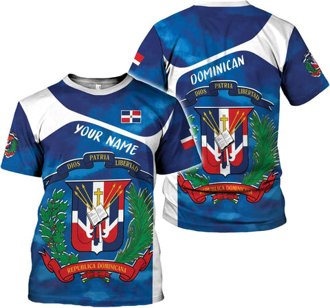 Mostprints Personalized Dominican Shirt 3D, Dominican Republic Shirts, Dominican Flag Unisex Republica Dominicana Shirt S-5XL