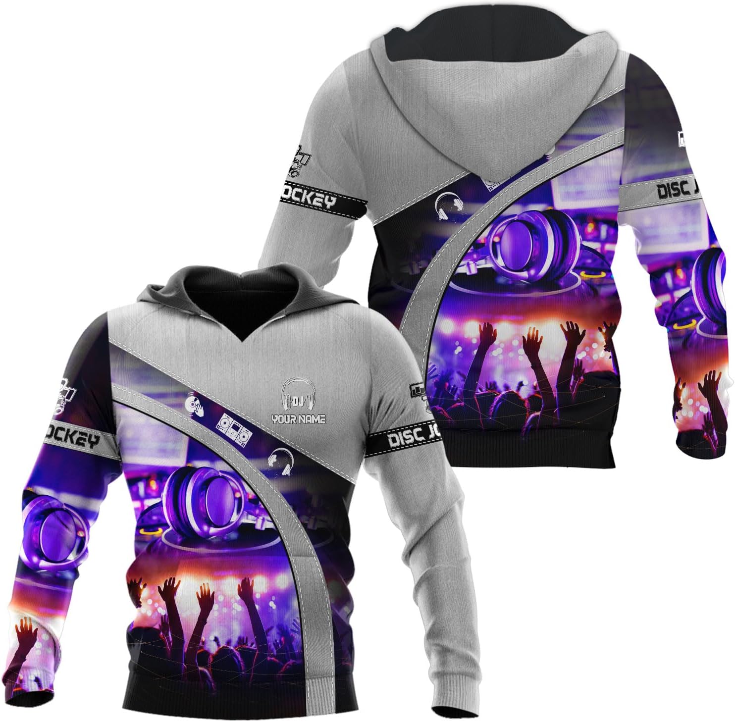 MAPrints Personalized DJ 3D T-Shirts, Custom Name DJ 3D Tee, EDM Music Festival Clothing, DJ Gift Birthday, DJ Gifts for Men