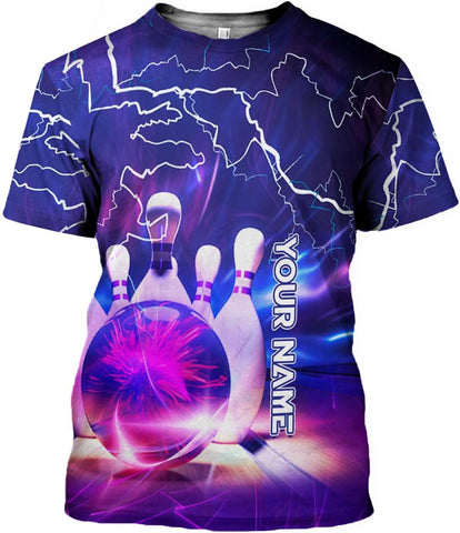 Rivelus Personalized Name Bowling Shirts for Men and Women 3D, Bowling Shirts for Team Bowling, Bowling Shirts Gift