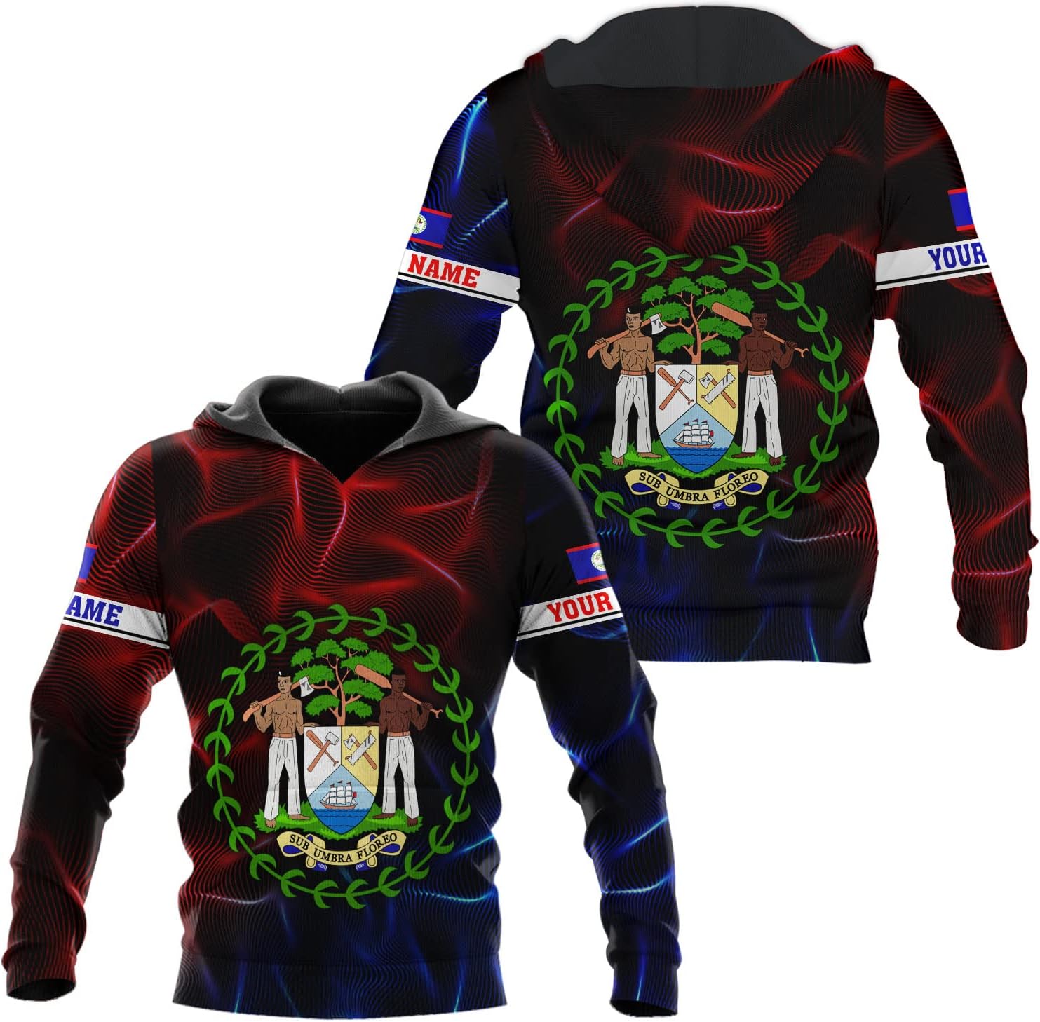 Personalized Belize Shirt for Men and Women, Coat of Arms of Belize Flag Flag Shirt, Belizean Country Flag Gift