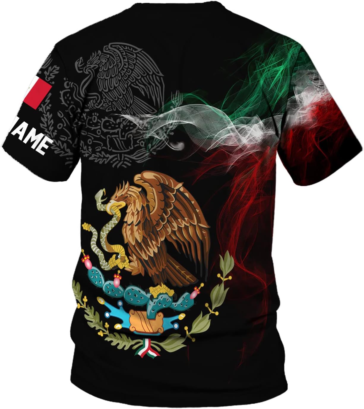 Mostprints Personalized Name Mexican Shirts 3D Customized Mexico Shirt US Flag, Mexican Shirts for women Unisex