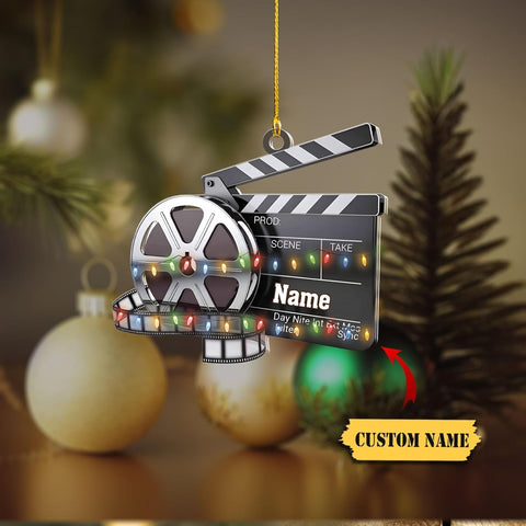 AOVL Personalized Film Clapboard Ornament Movie Clapper Christmas Ornaments Film Clapboard Ornament Film Clapper Ornament Director Clapboard Christmas Ornament Movie Clapperboard Theater (Film 15)
