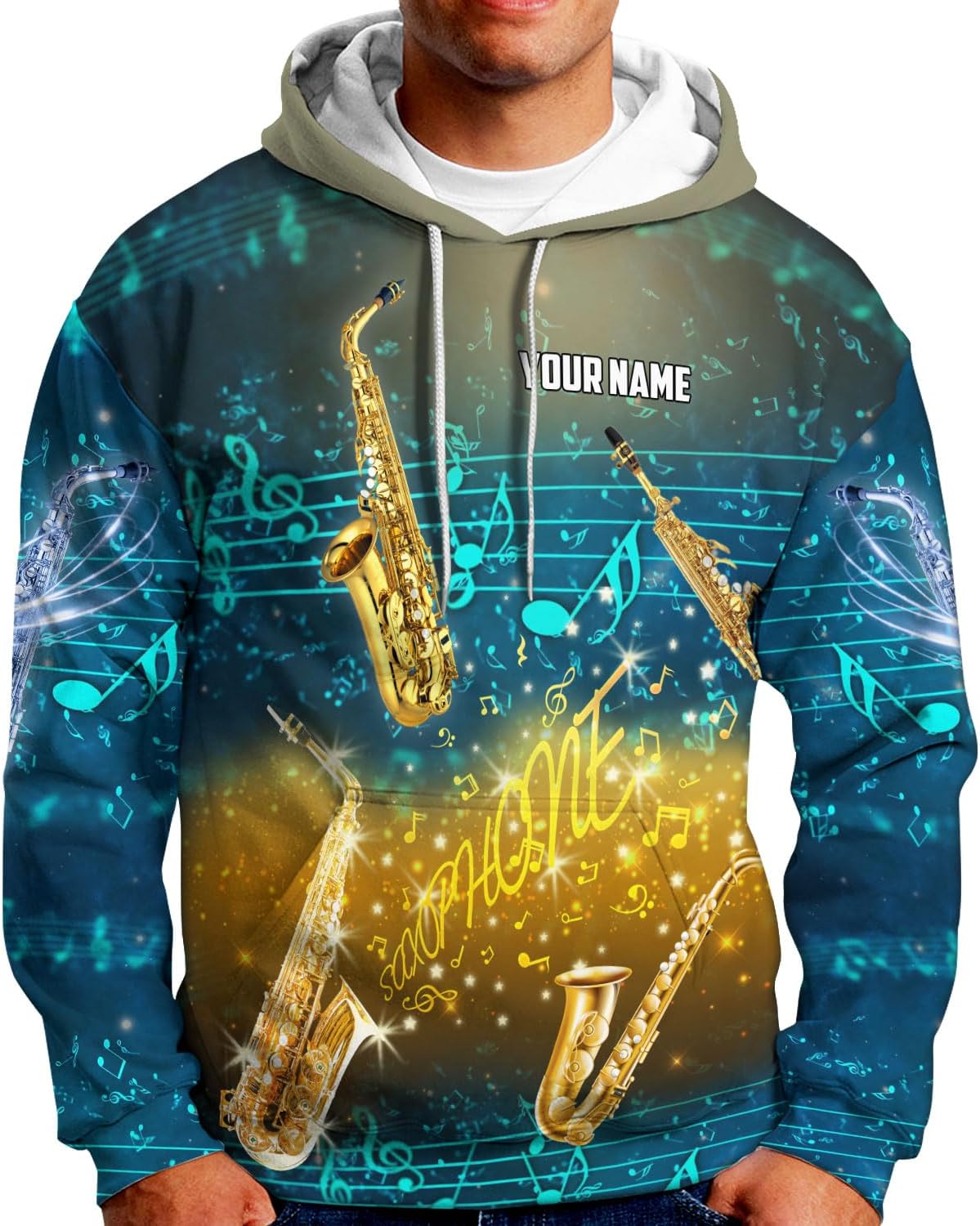 Mostprints Personalized Name Saxaphone Shirt 3D, Saxophone Shirt Gift, Saxophone Gifts Shirt for Men and Women S-5XL