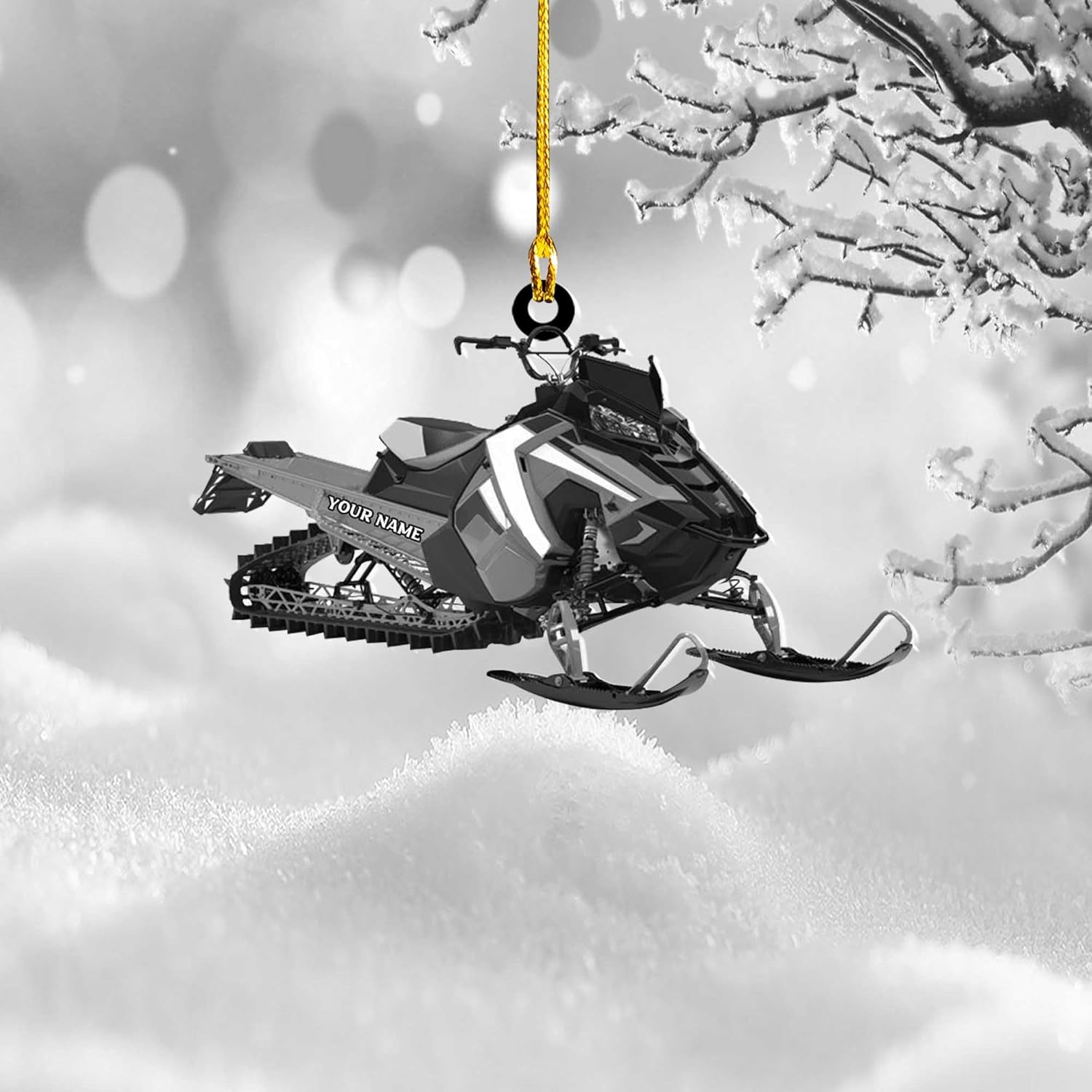 Artparel Personalized Customized Snowmobile Shoes Acrylic Christmas Ornament for Snowmobile Lovers (Snowmobile 2)