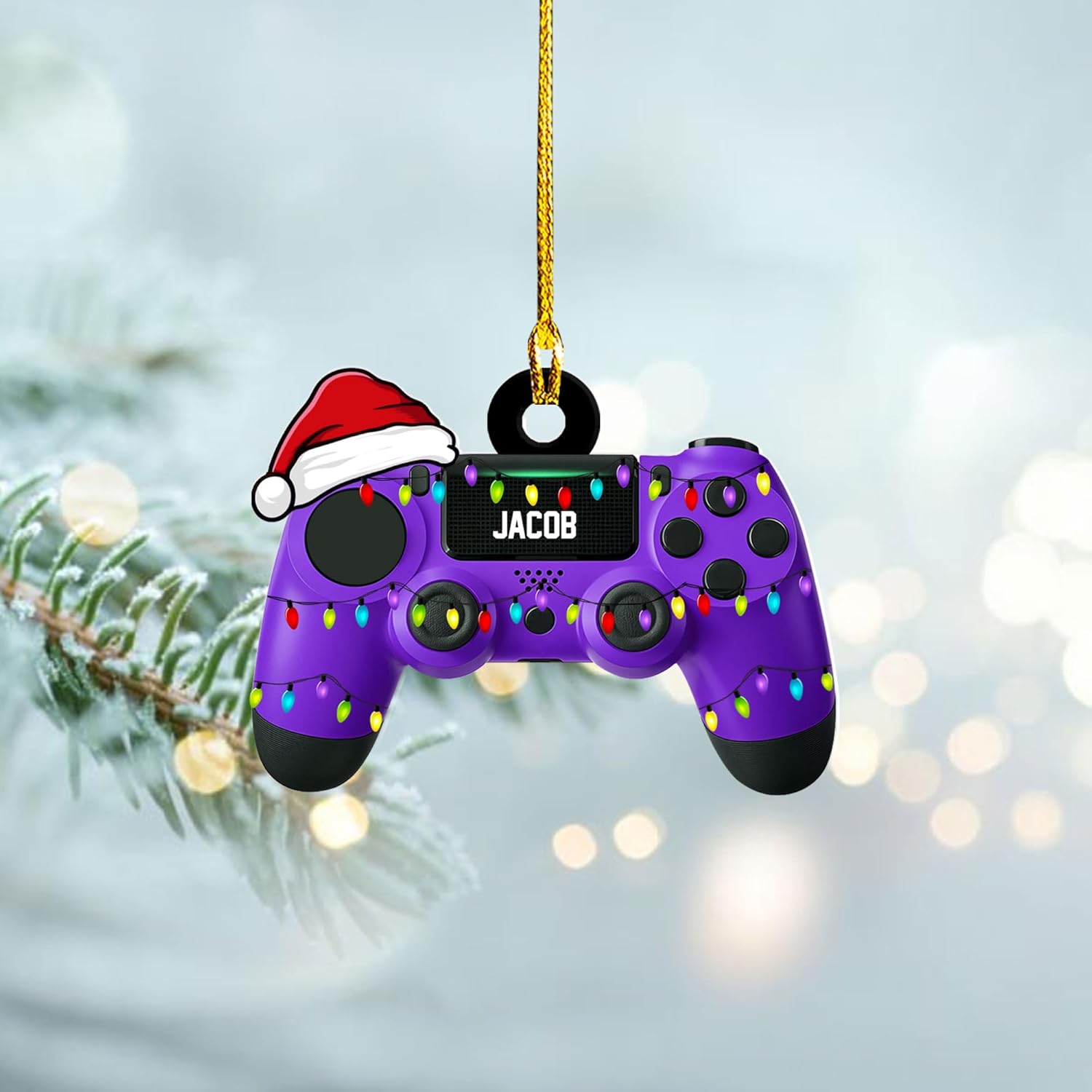 Artparel Custom Gaming Controller Christmas Ornaments 2024 Video Game Christmas Ornaments Gift Shape Flat Computer Ornament for Gamer Gaming Ornament Gamer Ornament Gamer Christmas Ornament (GC4)