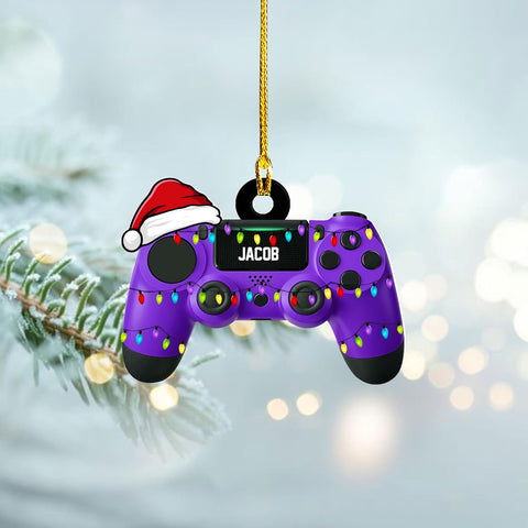 Artparel Custom Gaming Controller Christmas Ornaments 2024 Video Game Christmas Ornaments Gift Shape Flat Computer Ornament for Gamer Gaming Ornament Gamer Ornament Gamer Christmas Ornament (GC4)
