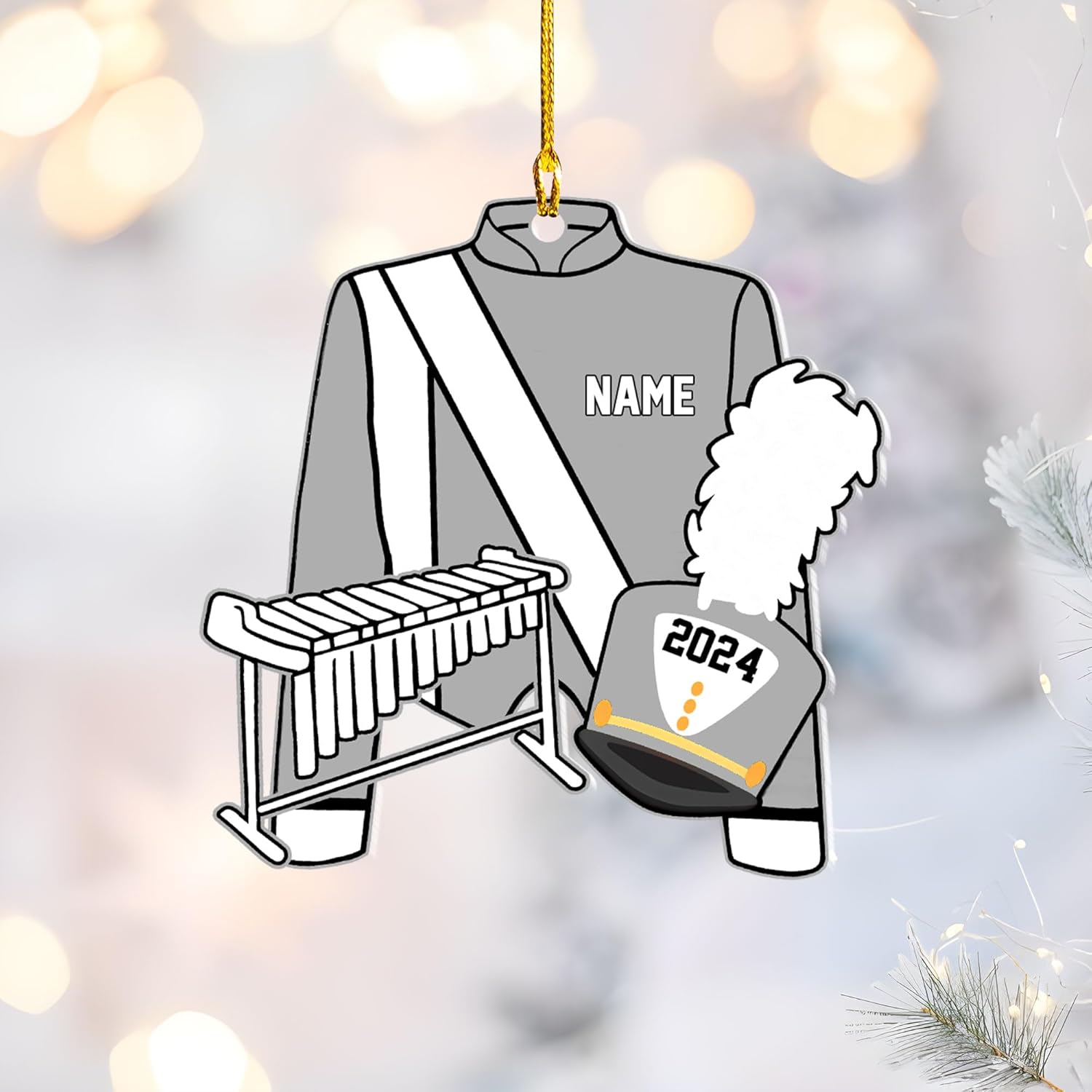 Pretyprints Marching Band Christmas Ornament Personalized Girl 2024 Custom Marching Band Gifts Band Director Gifts, Marching Band Gifts, Music Ornament Marching Band Teacher Gifts Music (Style 18)