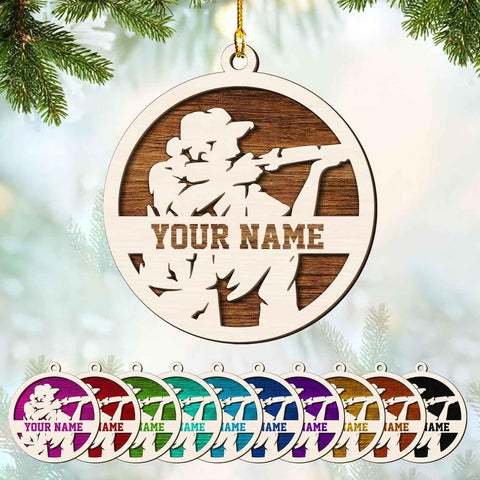 mostprints Personalized Hunting Ornament, Hunter Vest Ornament, Hunting Christmas Ornament, Hunter Christmas Ornament Hanging Tree Decor, Christmas Hunting Gifts (Hunting 6)