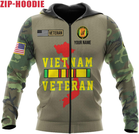 Ligthuy Personalized Name Vietnam Veteran Shirts 3D, Veterans Shirts for Men and Women, Veteran's Shirt Vietnam Veteran S-5XL