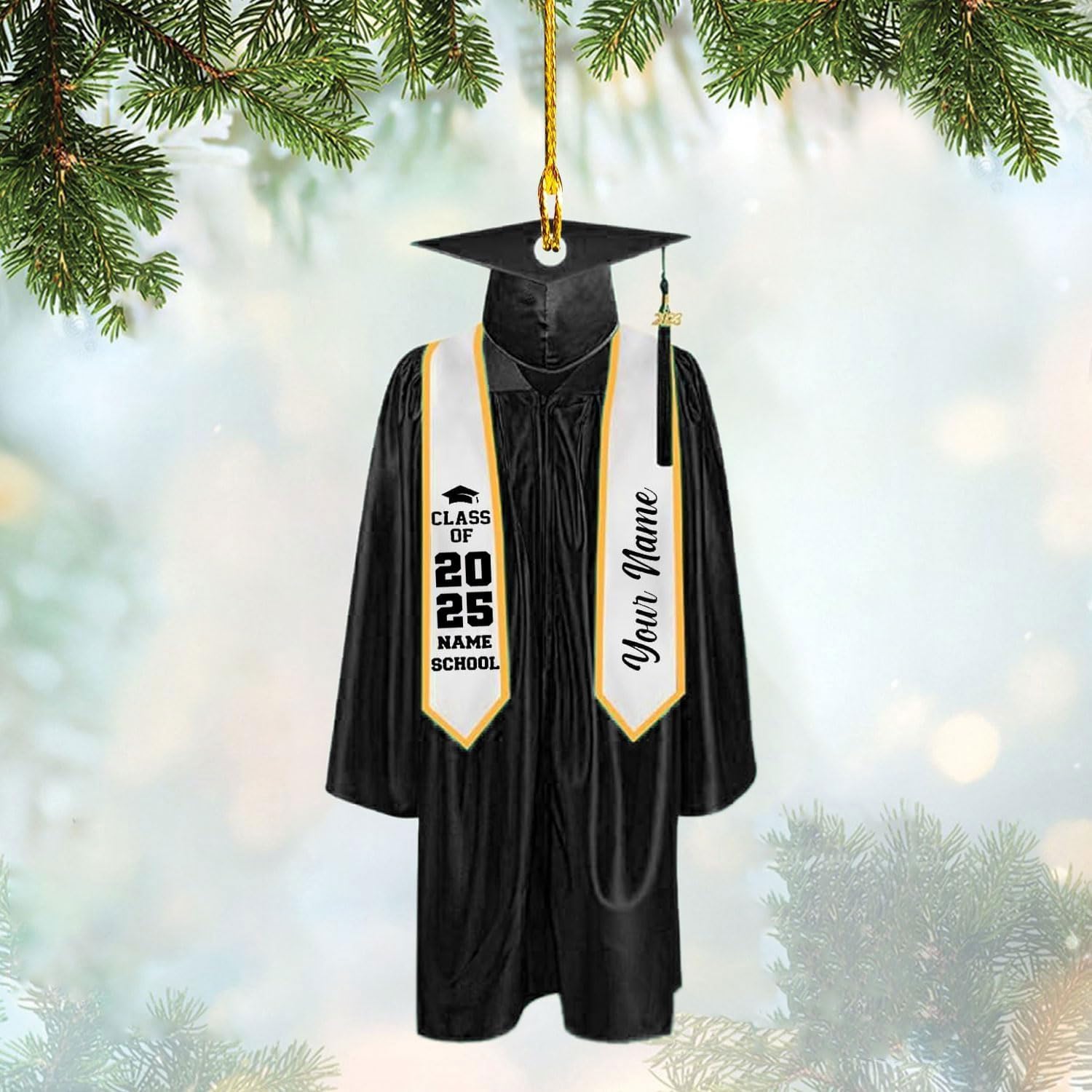 Personalized Graduation Ornaments Class of 2024 Graduation Gown Ornament Gifts Graduation Ornaments Class of 2025 College Graduation Ornaments Class of 2024 Graduate Ornament Tree Hanging Decor (G6)