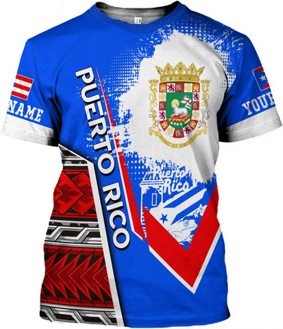 Mostprints Personalized Name Puerto Rico Shirt, Customized Puerto Rico Shirts for Men and Women, Puerto Rico Flag T-Shirt3