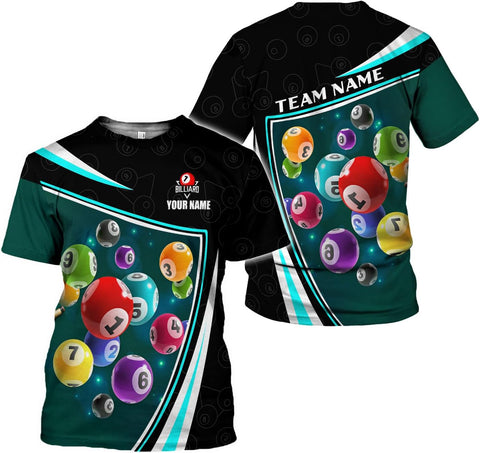 Ligthuy Personalized Name Billiard Shirts 3D, Billiards Shirt 8 Ball Billiard Shirt Custom Men's Pool Men Women1