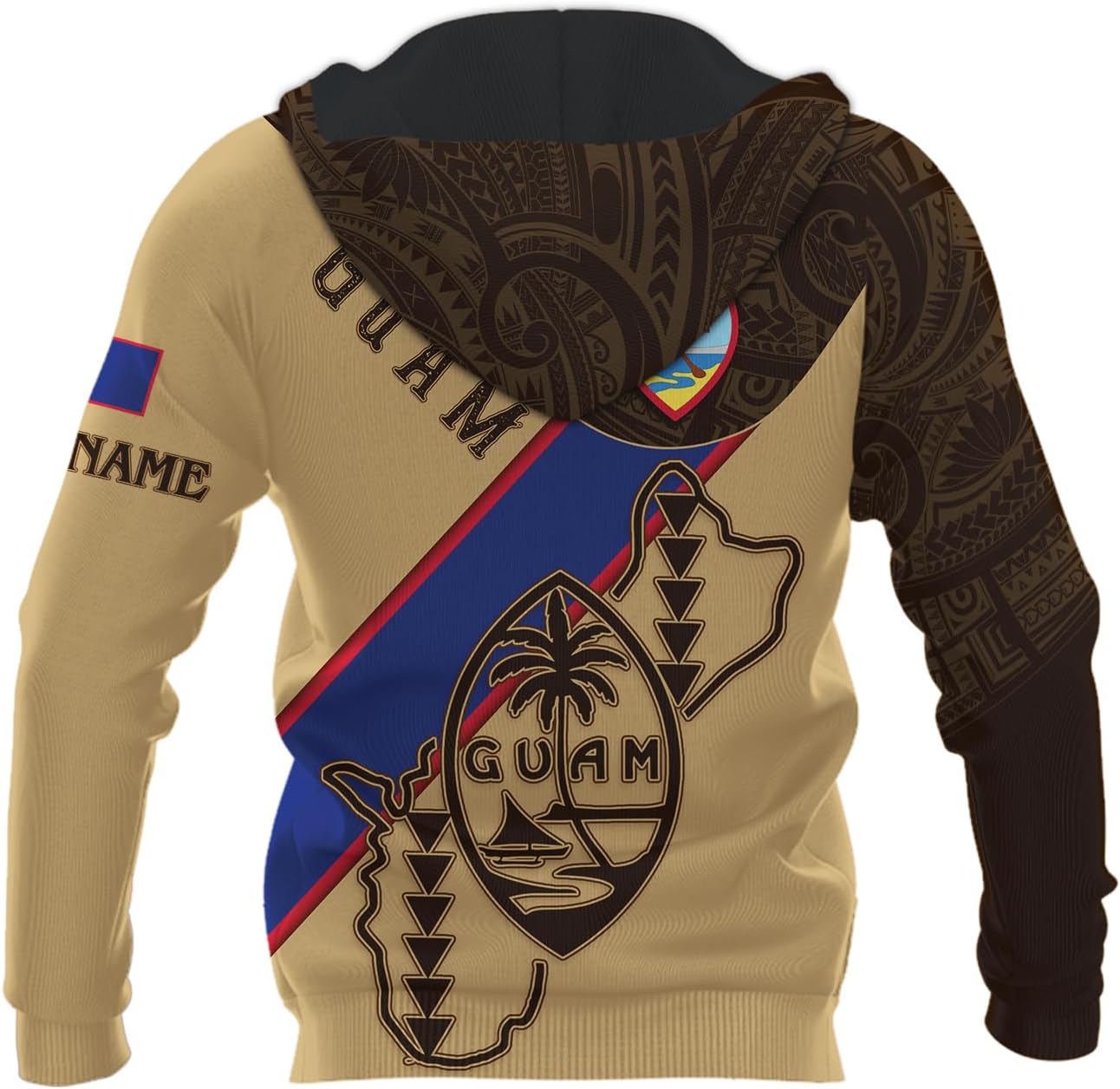 Vybonz Personalized Guam Hoodie - Guahan Pride Zip Hoodie for Men & Women