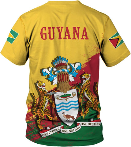 Artparel Personalized Guyana 3D Guyana Flag Shirt - Unisex Adults - Green - Short Sleeves - 5X-Small-Large
