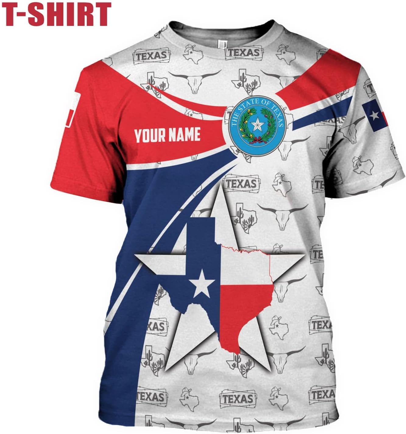 HomeDesign Personalized Name Texas Flag and Map Dont Mess with Texas Shirts 3D Unisex Shirt for Men Women Adult Size S-5XL