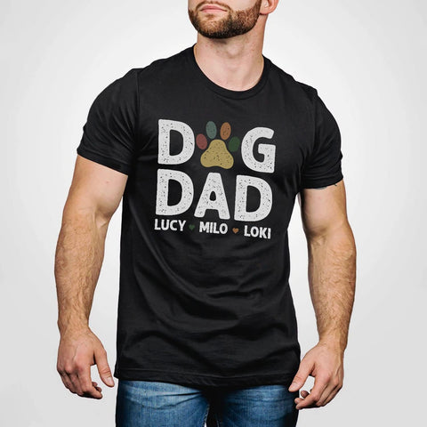 Personalized Dog Dad Shirts for Men, Best Dog Dad Ever Tshirt Gifts Fathers Day, Custom Funny Dogfather T-Shirt (TS19)