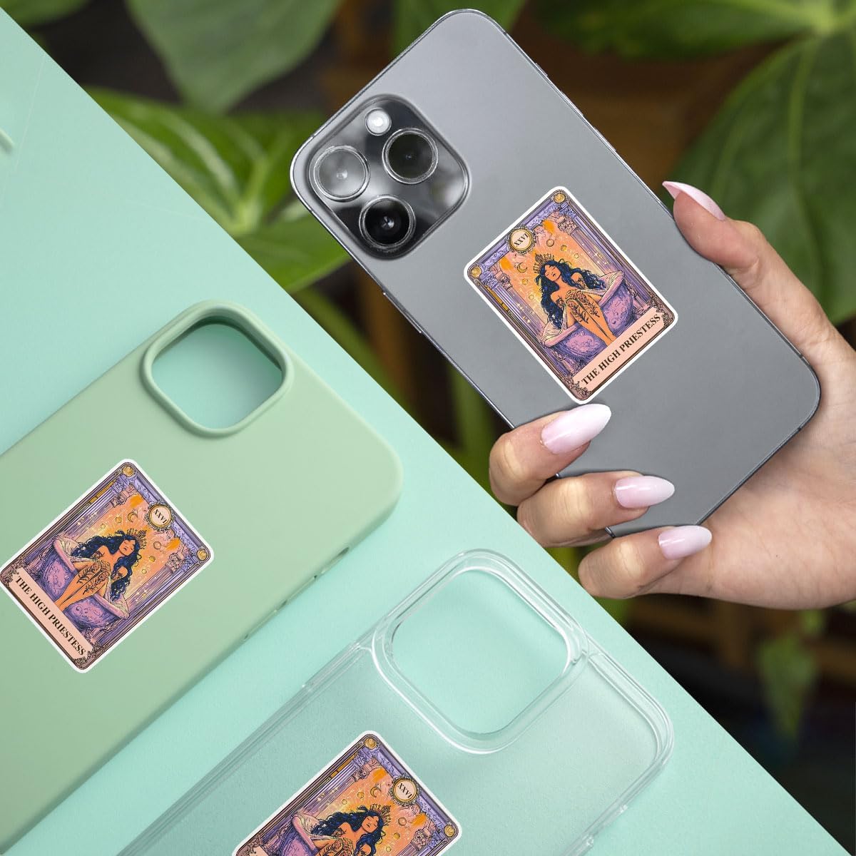 3 Pcs The High Priestess Tarot Card Sticker, Tarot Stickers, Witchy Stickers for Kindle, Bookish Stickers for Kindle - Vinyl Decal 3 Inches for Water Bottles Laptop Phone Car Hard Hat Helmet Coworker