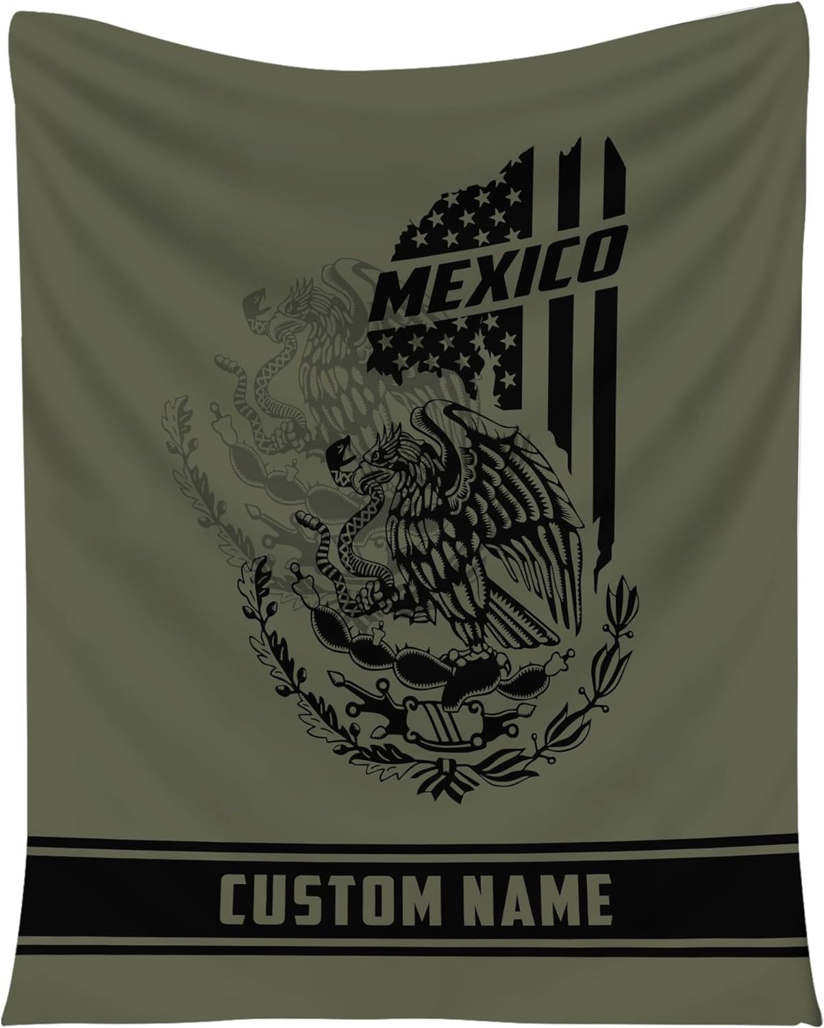 Personalized Name Mexico Blanket for Men and Women, Customized Mexico Blankets, Mexico Flag Mexican Flag Blanket Funny Gift Fuzzy Plush Soft Micro Fleece Sherpa Blanket Bed Throw (BLMX07)