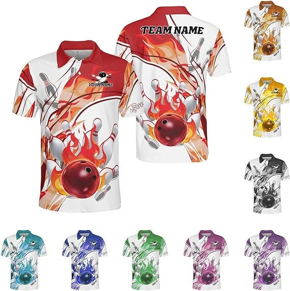 Mostprints Custom Bowling Polo Shirt Personalized 3D Team Name Bowling Shirts For Men Women Jersey Unisex