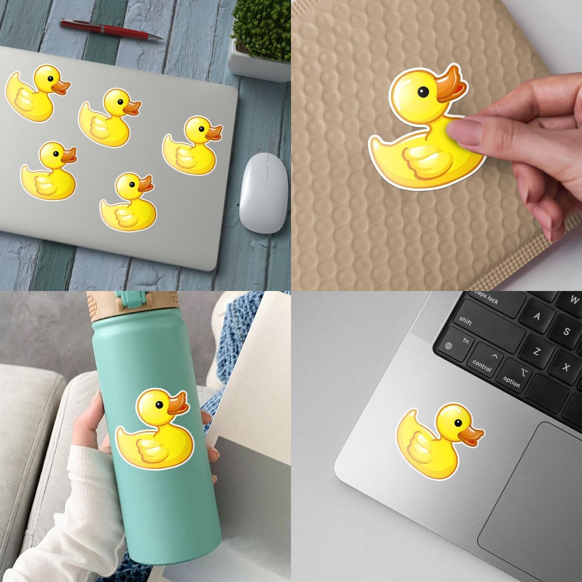 (3Pcs) Yellow Duck Sticker Funny Meme Cute Duck Decal, Duck Vinyl Sticker, Rubber Duck Sticker, Find The Duck Vinyl Sticker - Stickers for Laptop Water Bottle Phone Car Window Helmet 3 Inches (D2)