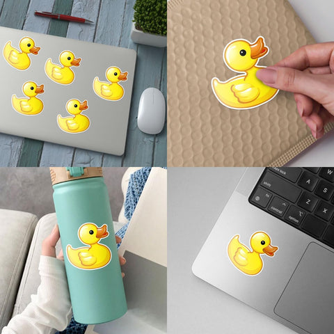 (3Pcs) Yellow Duck Sticker Funny Meme Cute Duck Decal, Duck Vinyl Sticker, Rubber Duck Sticker, Find The Duck Vinyl Sticker - Stickers for Laptop Water Bottle Phone Car Window Helmet 3 Inches (D2)
