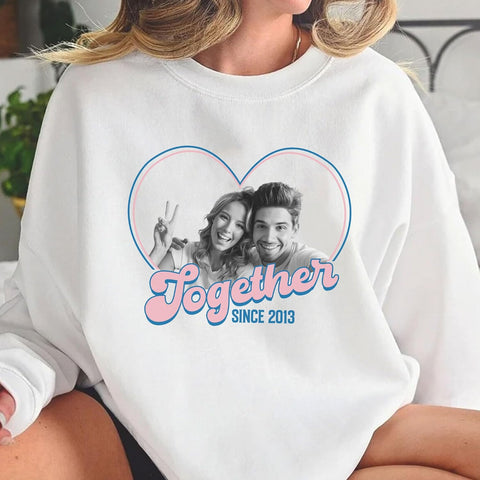 mostprints Custom Photo Sweatshirt, Matching Couple Sweatshirts, Personalized Matching Sweatshirt For Couples Gift Shirt