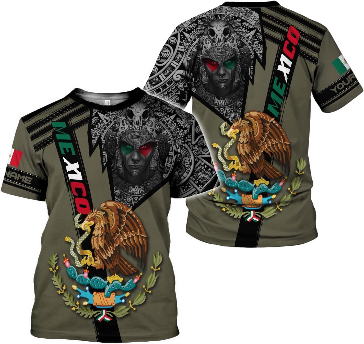 Mostefy Personalized Name Mexican Shirts for Men 3D, Customized Mexico Shirts for Men, Mexico Shirts for Women Mexico Shirt