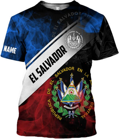 Personalized El Salvador Shirt Custom Camiseta de El Salvador Flag Shirt Men, Women Salvadorans Pride El Salvadoreña Tshirt