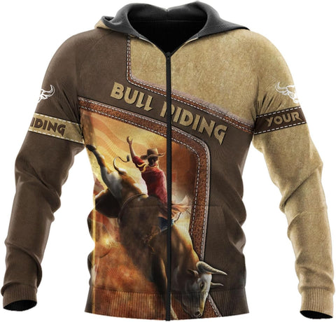 Mostprints Personalized Name Bull Riding Shirt 3D, Rodeo Shirts Bull Biding Shirts for Men and Women, Bull Rider Shirt Gift