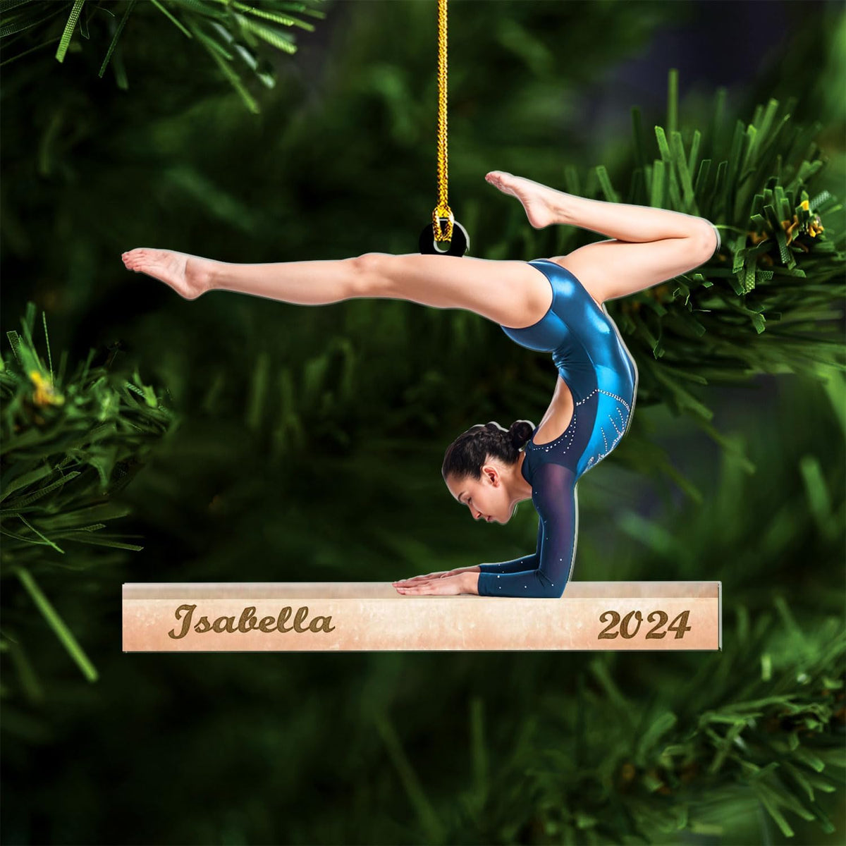 Personalized Gymnastics Christmas Ornament, Gymnast Gymnastics Ornament with Name, Gymnastics Sports Ornament Gift for Xmas Gymnastics Fans Coach Men Women, Gymnast Christmas Ornament (GNT1)