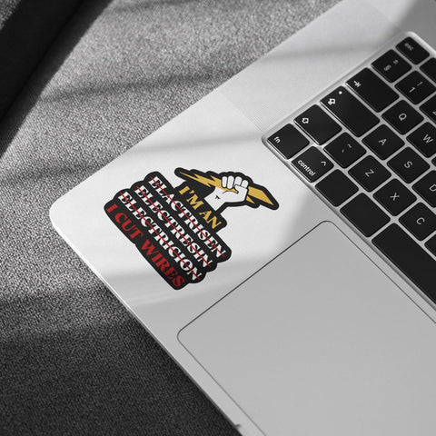 3 Pcs I'm an Electrician I Cut Wires Sticker, Im an Electrician I Cut Wires Stickers Lineman Welder Builder Super Electric Sticker Hard Hat Stickers for Laptop Bottle Phone Car Helmet 3"