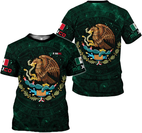 Mostprints Personalized Name Mexican Shirts 3D Customized Mexico Shirt US Flag, Mexican Shirts for women Unisex
