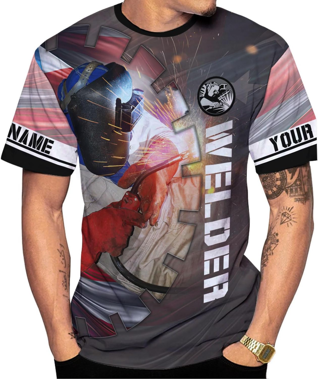 Mostprints Personalized Name Welding Shirt 3D, Custom Welding Shirts Gift, Welding Shirts, Welder Shirt for Men and Women