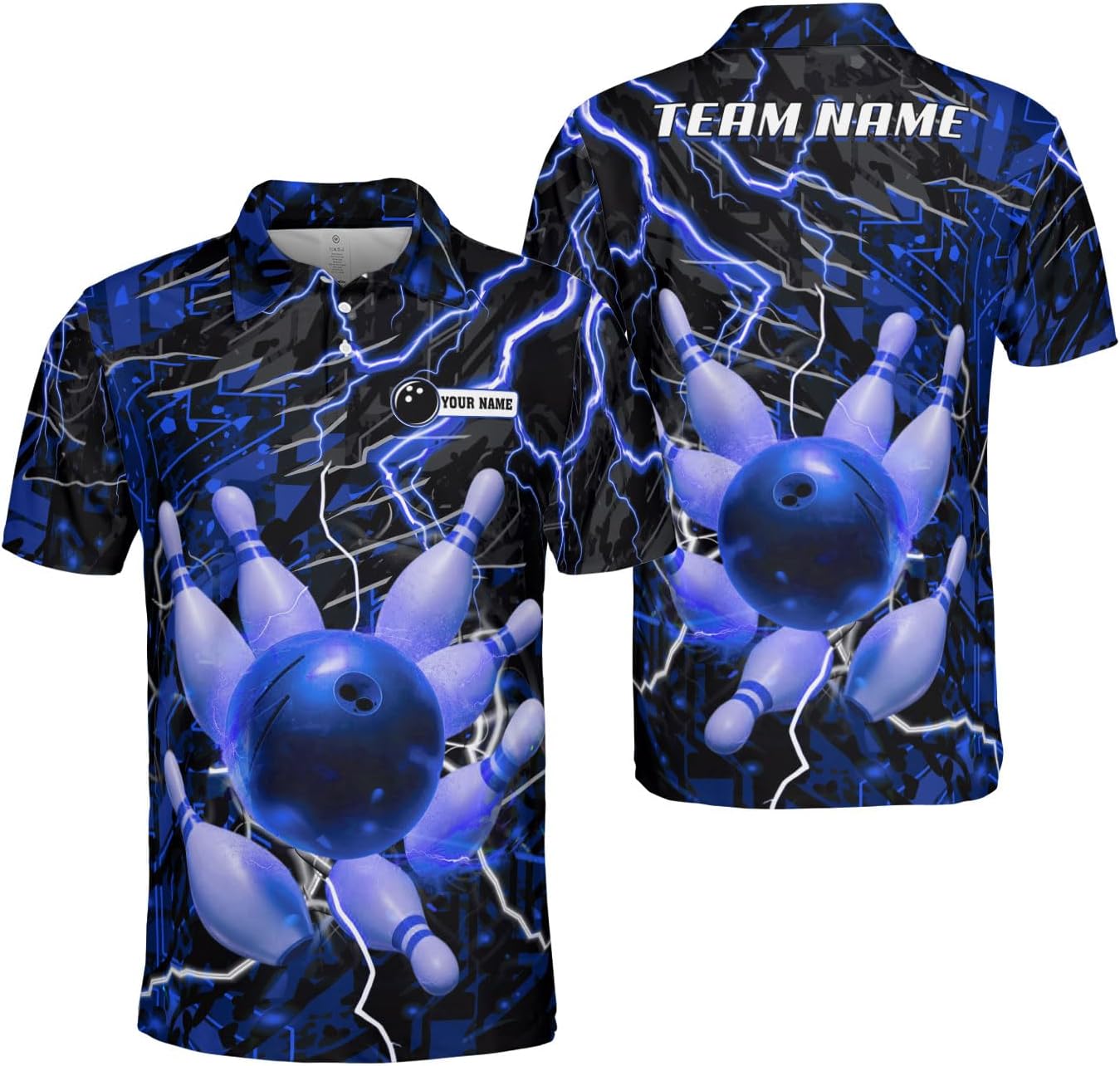 Ligthuy Personalized Name Bowling Polo Shirts 3D for Men and Women, Bowling Shirt, Bowling Shirts for Men Team Bowling Shirt