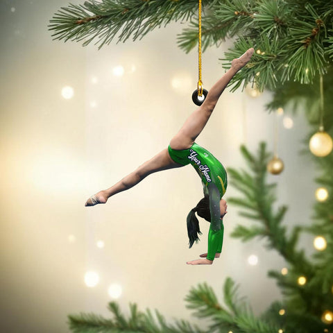 Paniprints Personalized Name Gymnastics Ornament 2024, Gymnast Christmas Ornament Girl, Gymnast Ornament for Xmas Decoration (Gymnastic 8)