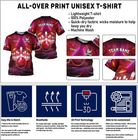 Rivelus Personalized Name Bowling Shirts for Men and Women 3D, Bowling Shirts for Team Bowling, Bowling Shirts Gift 4