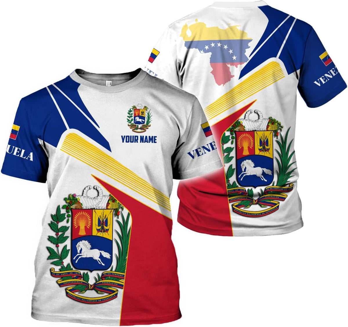 Royal Fight Personalized Coat of Arms Shirt with Venezuela Flag - Pride Shirts for Men & Women